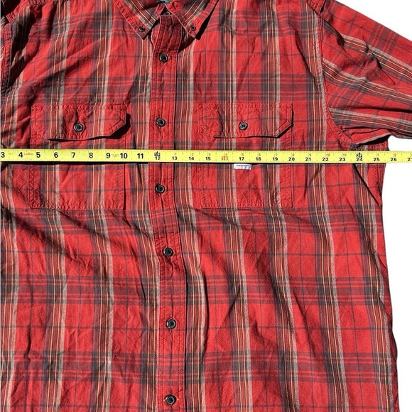 Carhartt Loose Fit Long Sleeve Red and Black Plaid Button Down Collared Shirt XL - Picture 5 of 9